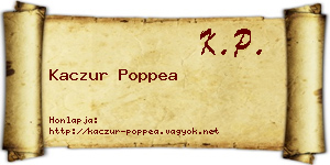 Kaczur Poppea névjegykártya